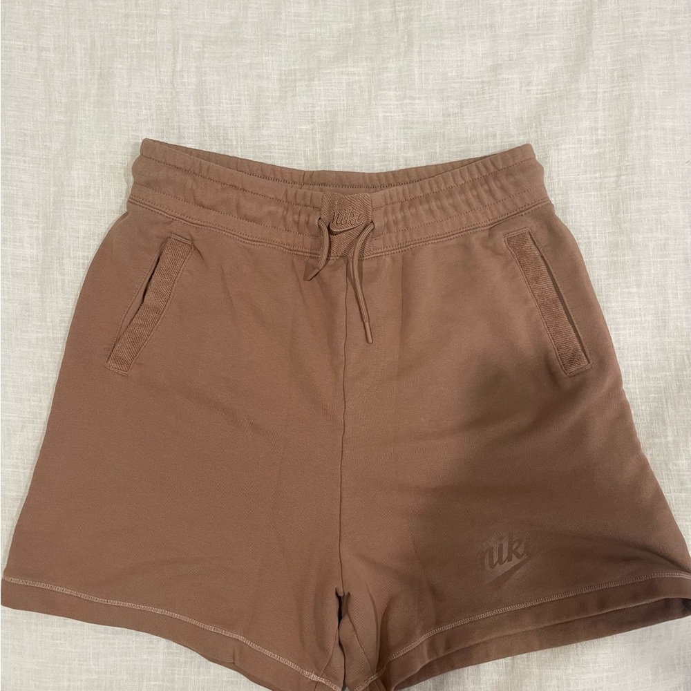 Nike Brown Athletic Shorts with Elastic Waistband